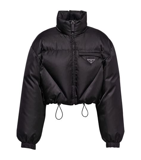 prada black and red jacket|black prada puffer jacket cropped.